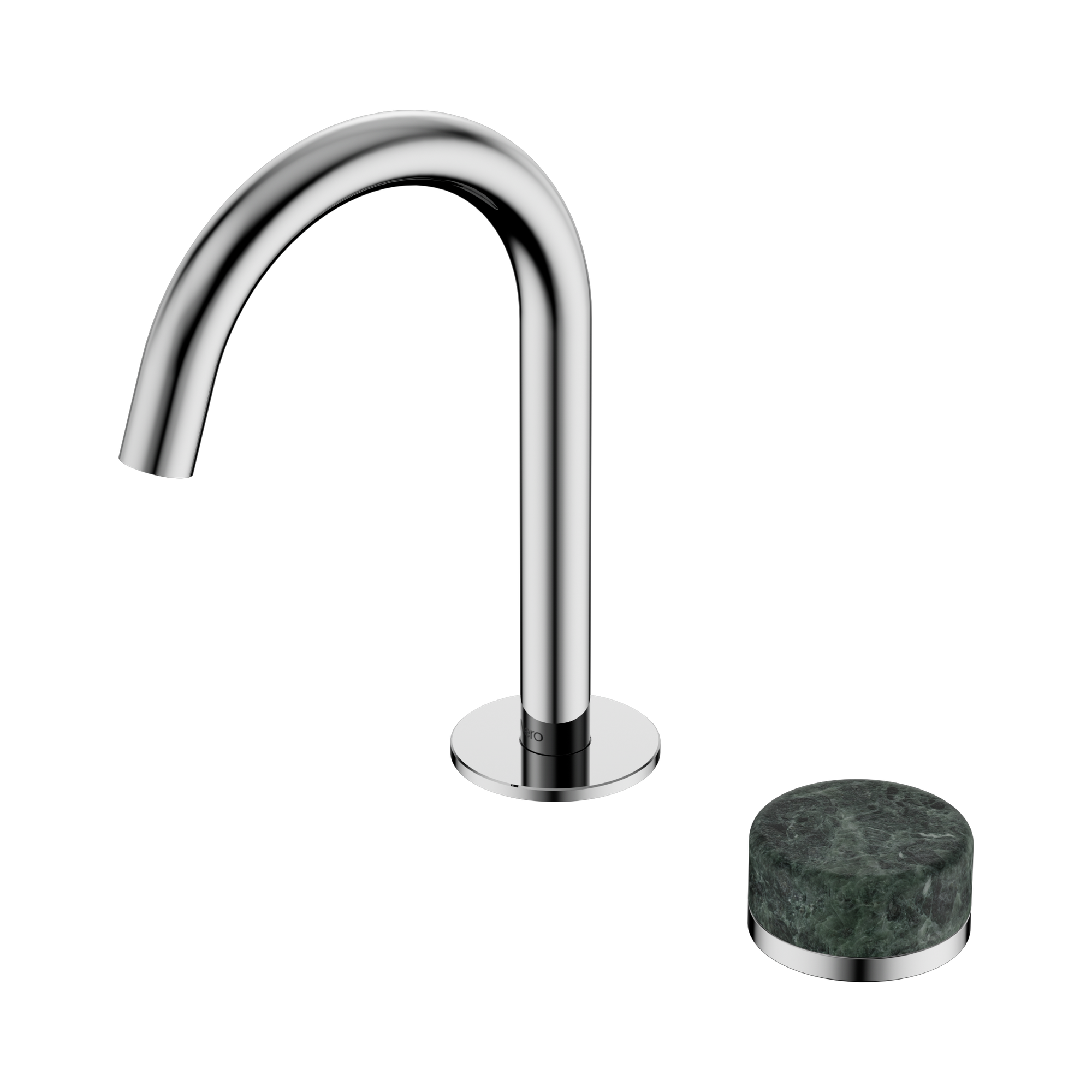 Nero Serenity Progressive Basin Mixer Arc Spout With Verde Alpi Handle, Chrome