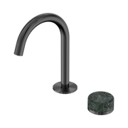 Nero Serenity Progressive Basin Mixer Arc Spout With Verde Alpi Handle, Gun Metal