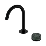 Nero Serenity Progressive Basin Mixer Arc Spout With Verde Alpi Handle, Matte Black