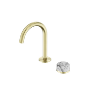 Nero Serenity Progressive Basin Mixer Arc Spout With Arabescato Corchia Handle