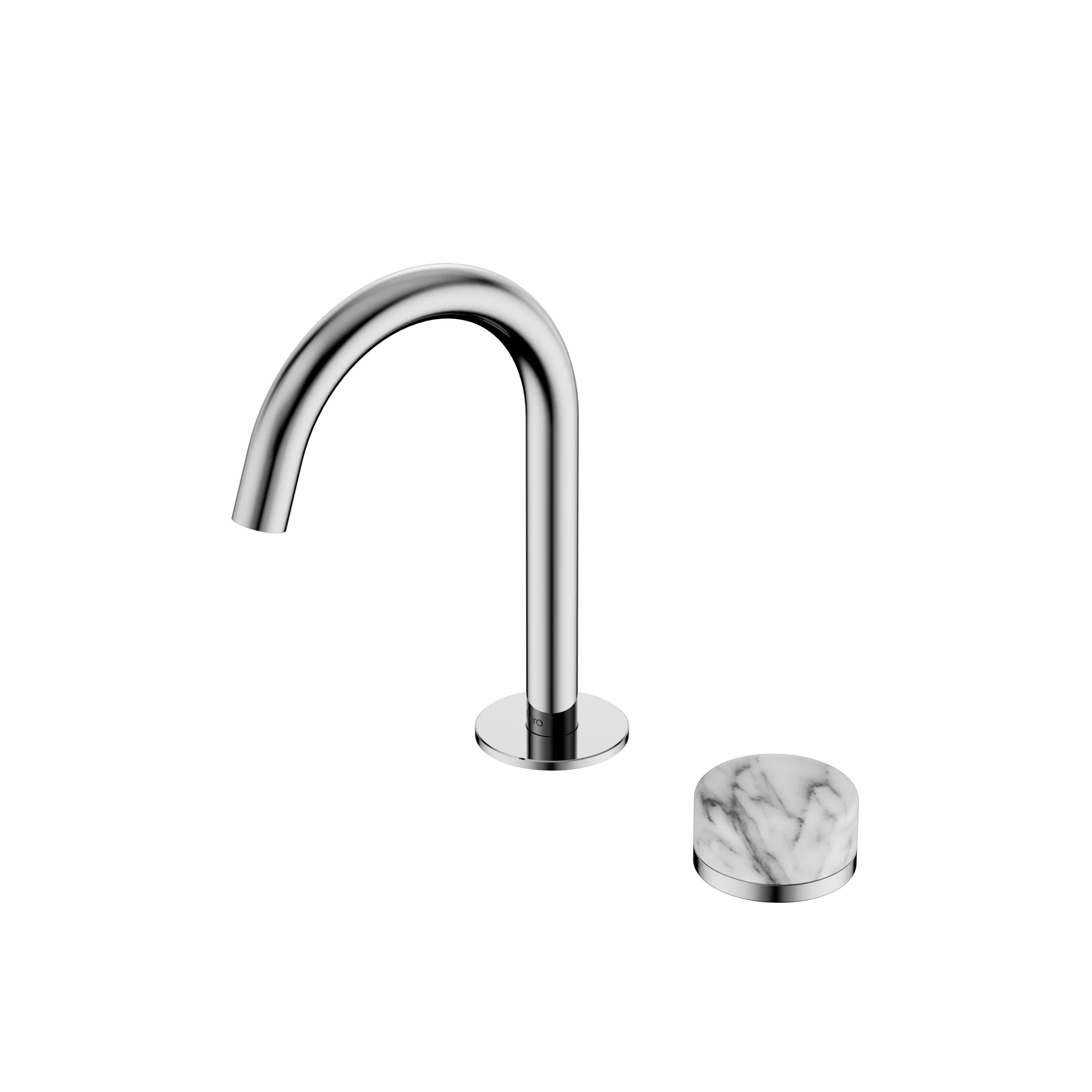 Nero Serenity Progressive Basin Mixer Arc Spout With Arabescato Corchia Handle