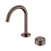 Nero Serenity Progressive Basin Mixer Arc Spout With Metal Handle, Brushed Bronze