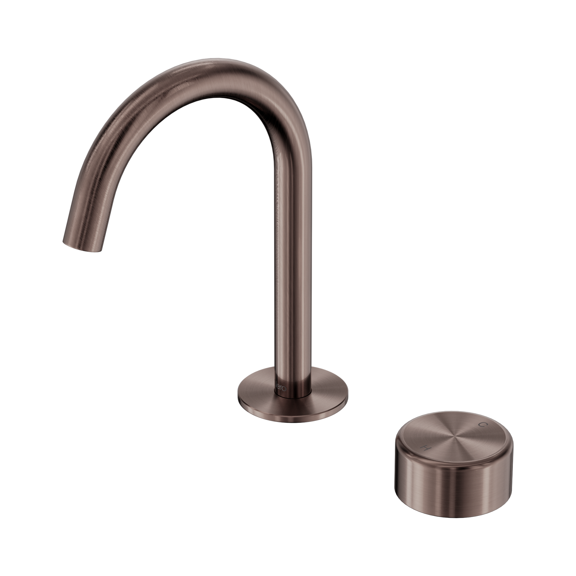 Nero Serenity Progressive Basin Mixer Arc Spout With Metal Handle, Brushed Bronze