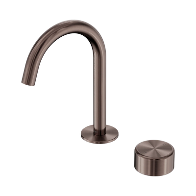 Nero Serenity Progressive Basin Mixer Arc Spout With Metal Handle, Brushed Bronze