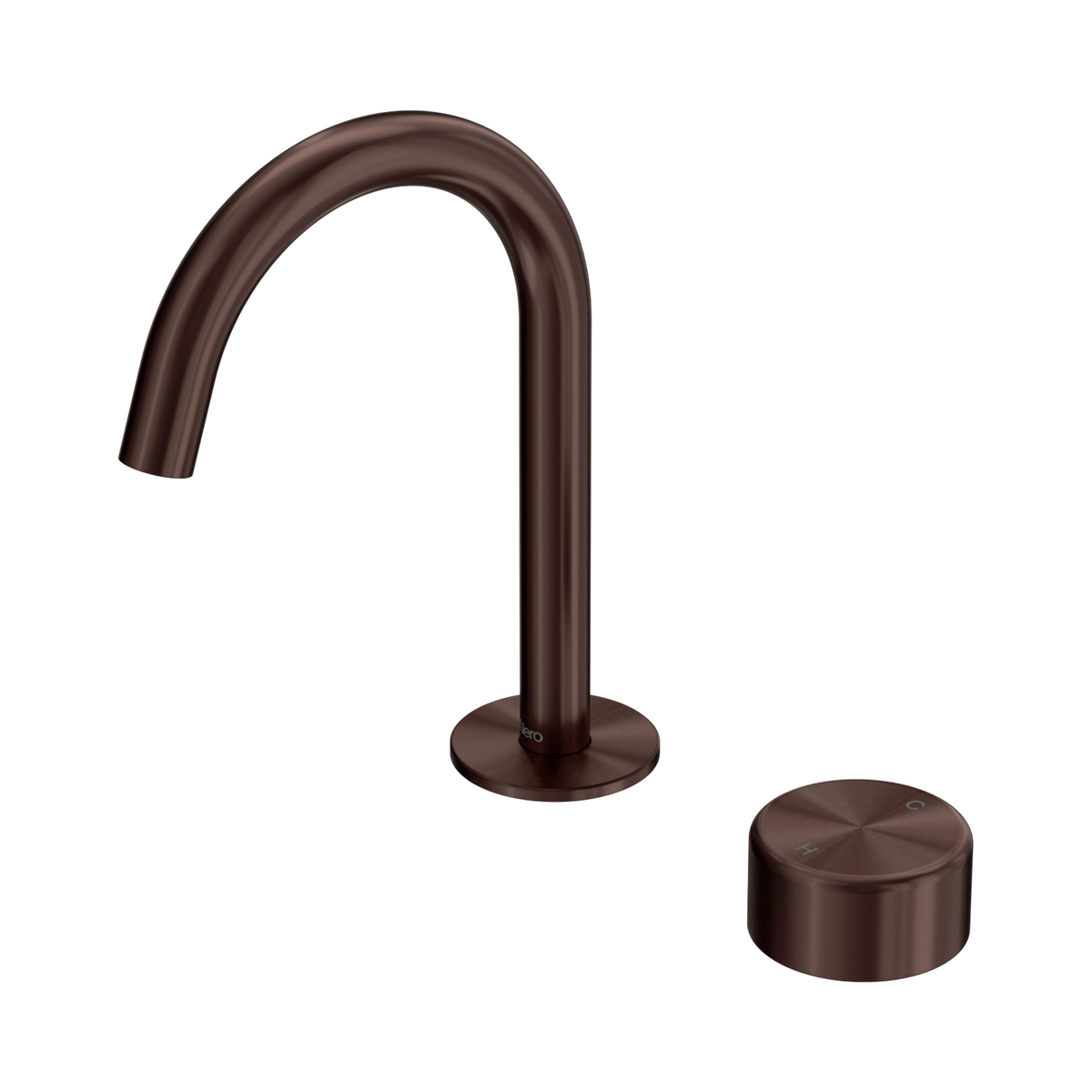 Nero Serenity Progressive Basin Mixer Arc Spout With Metal Handle, Rome Bronze