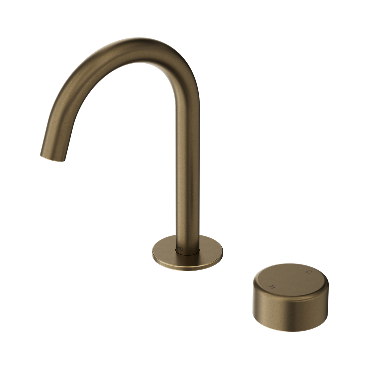 Nero Serenity Progressive Basin Mixer Arc Spout With Metal Handle, Tumbled Antique Brass