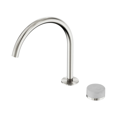 Nero Serenity Progressive Bath/Kitchen Mixer Arc Spout With Carrara Handle, Brushed Nickel