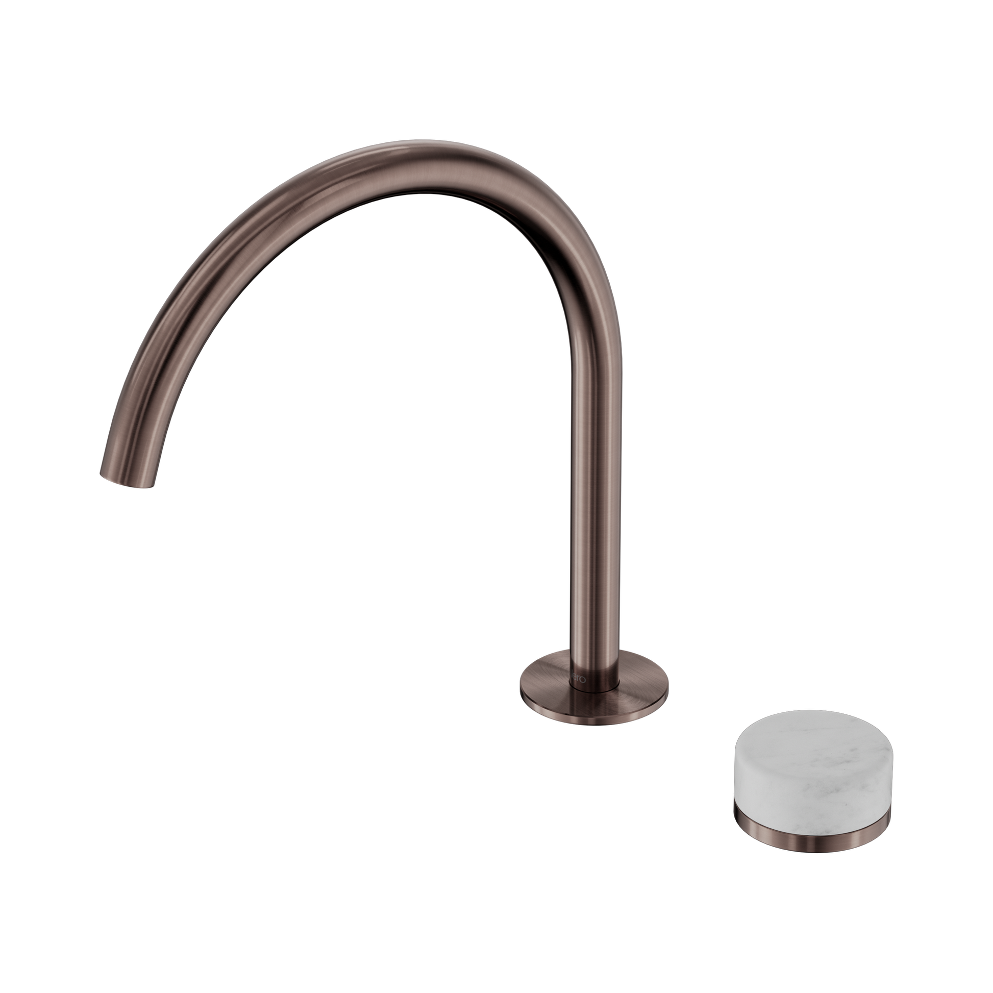 Nero Serenity Progressive Bath/Kitchen Mixer Arc Spout With Carrara Handle, Brushed Bronze
