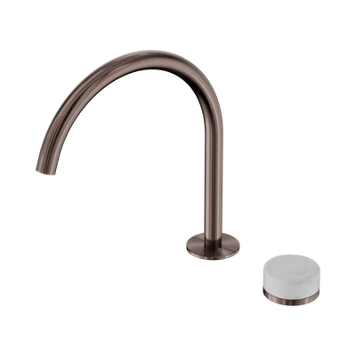 Nero Serenity Progressive Bath/Kitchen Mixer Arc Spout With Carrara Handle, Brushed Bronze