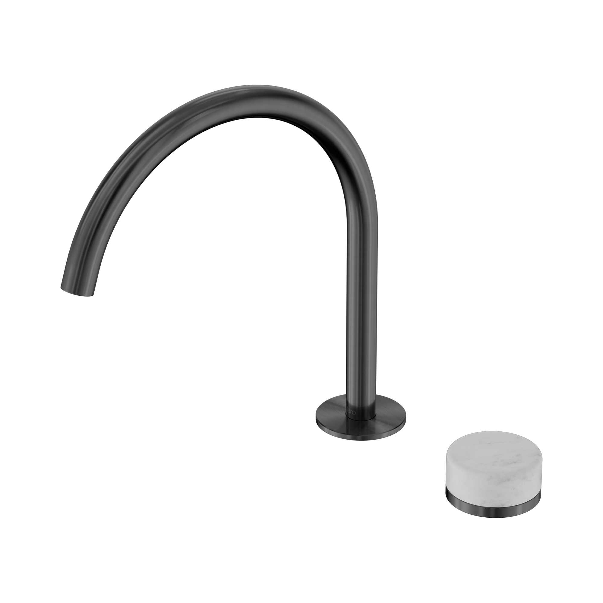 Nero Serenity Progressive Bath/Kitchen Mixer Arc Spout With Carrara Handle, Gun Metal