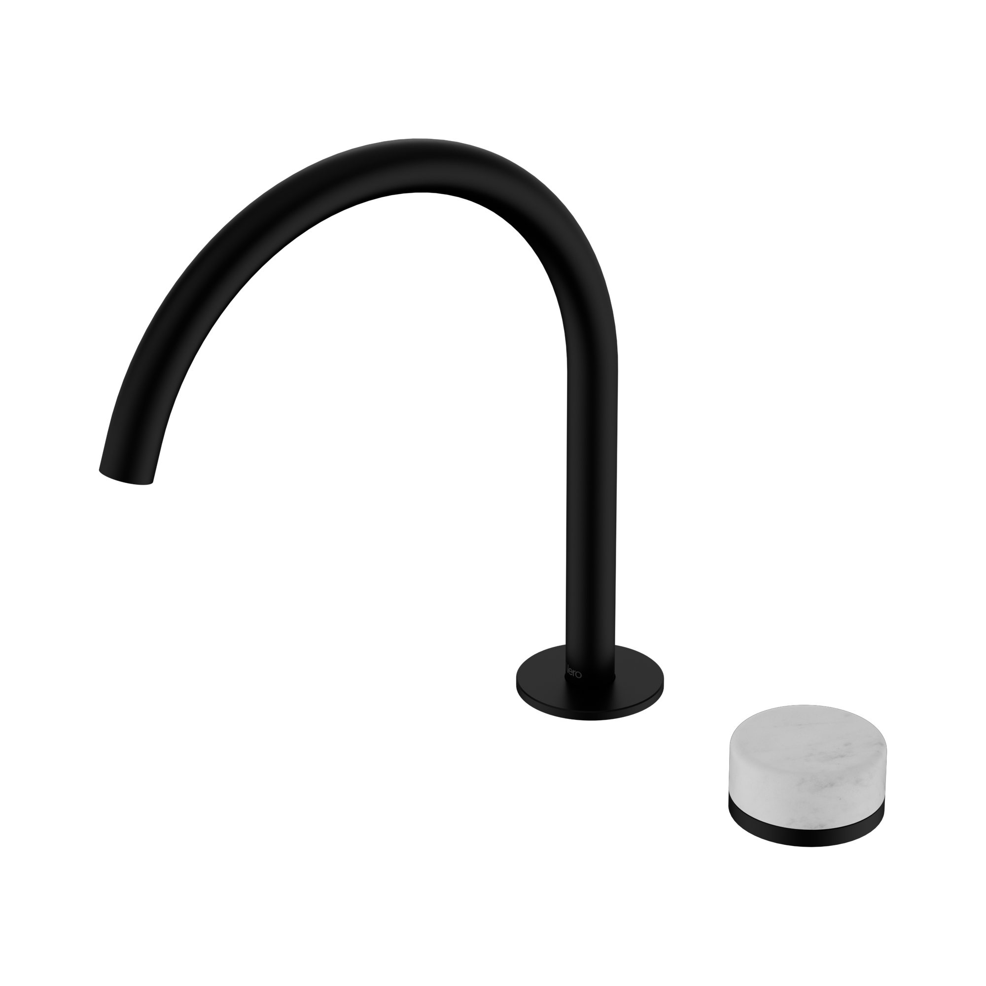 Nero Serenity Progressive Bath/Kitchen Mixer Arc Spout With Carrara Handle, Matte Black