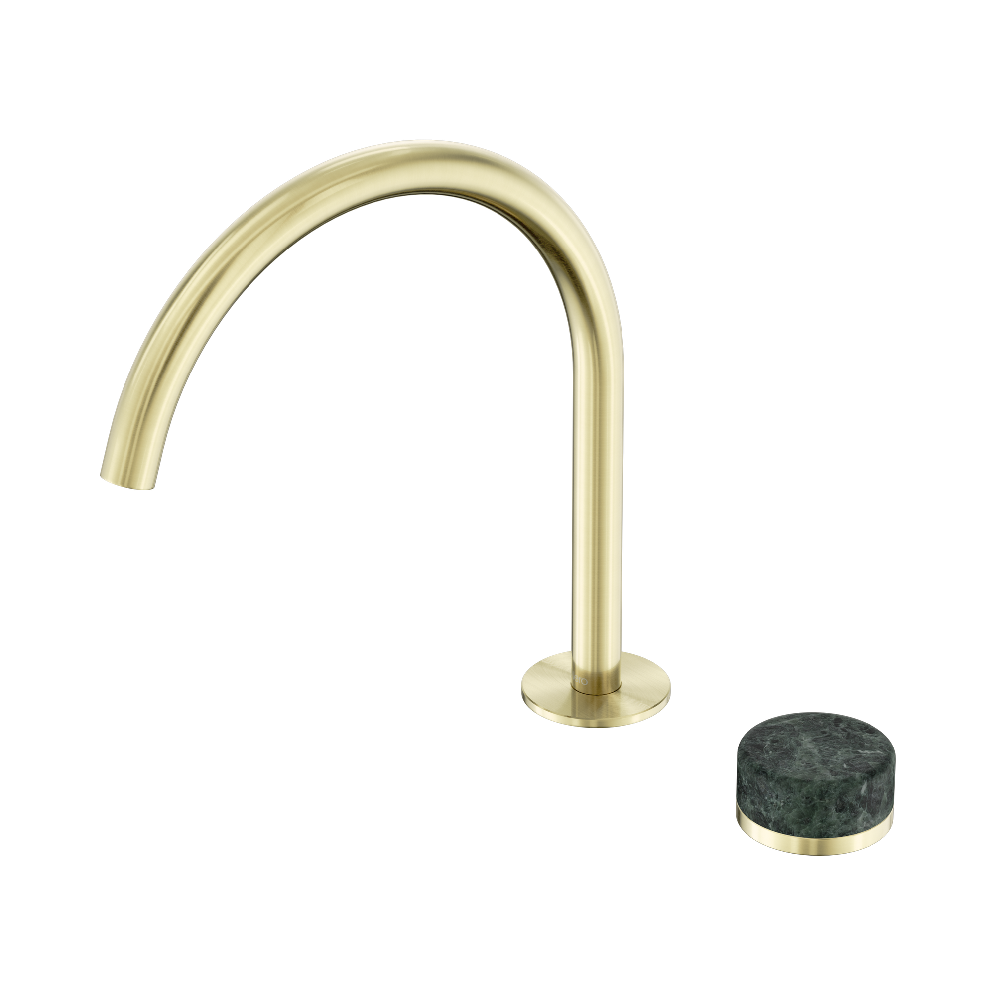 Nero Serenity Progressive Bath/Kitchen Mixer Arc Spout With Verde Alpi Handle, Brushed Gold