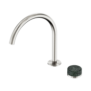 Nero Serenity Progressive Bath/Kitchen Mixer Arc Spout With Verde Alpi Handle, Brushed Nickel