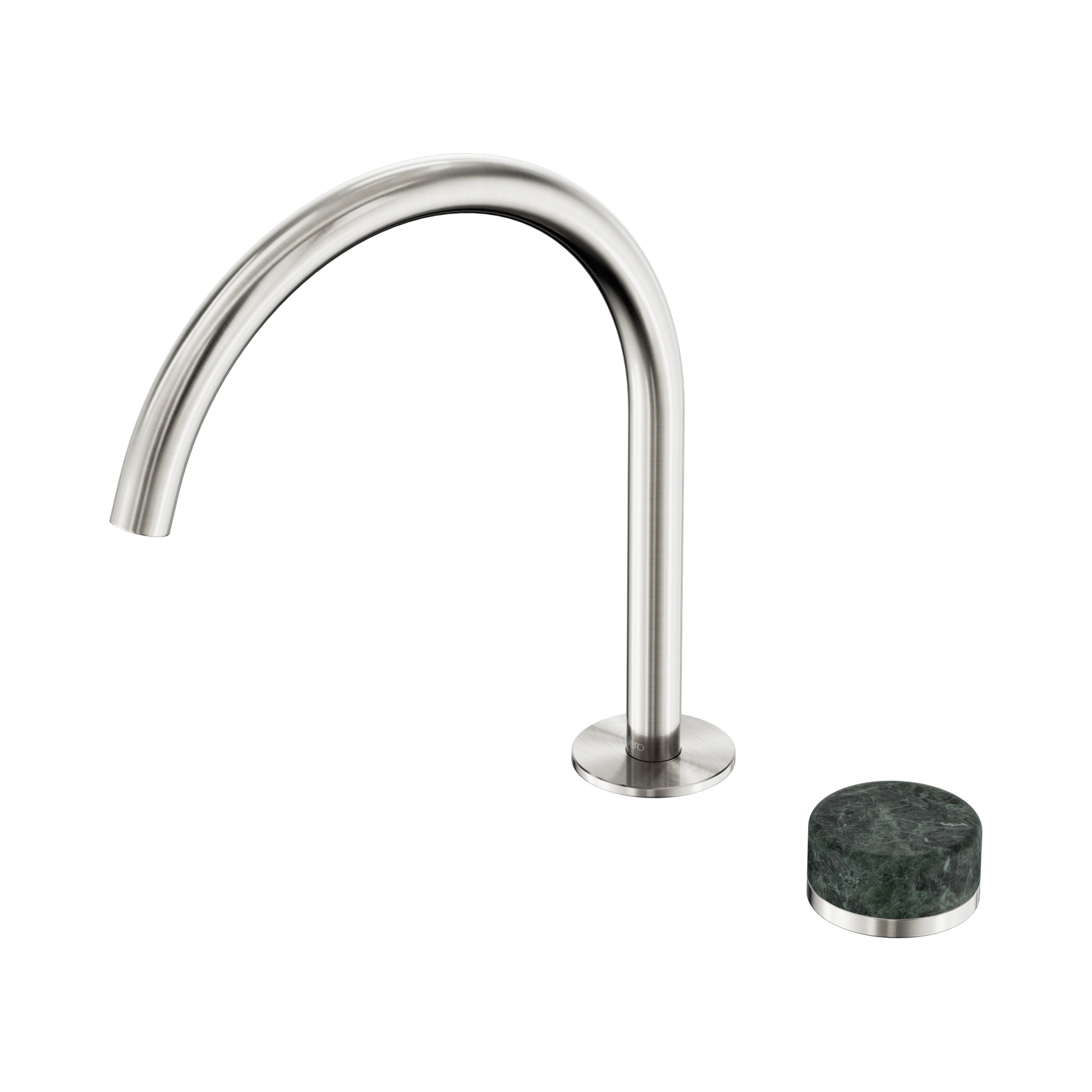 Nero Serenity Progressive Bath/Kitchen Mixer Arc Spout With Verde Alpi Handle, Brushed Nickel