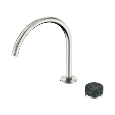 Nero Serenity Progressive Bath/Kitchen Mixer Arc Spout With Verde Alpi Handle, Brushed Nickel