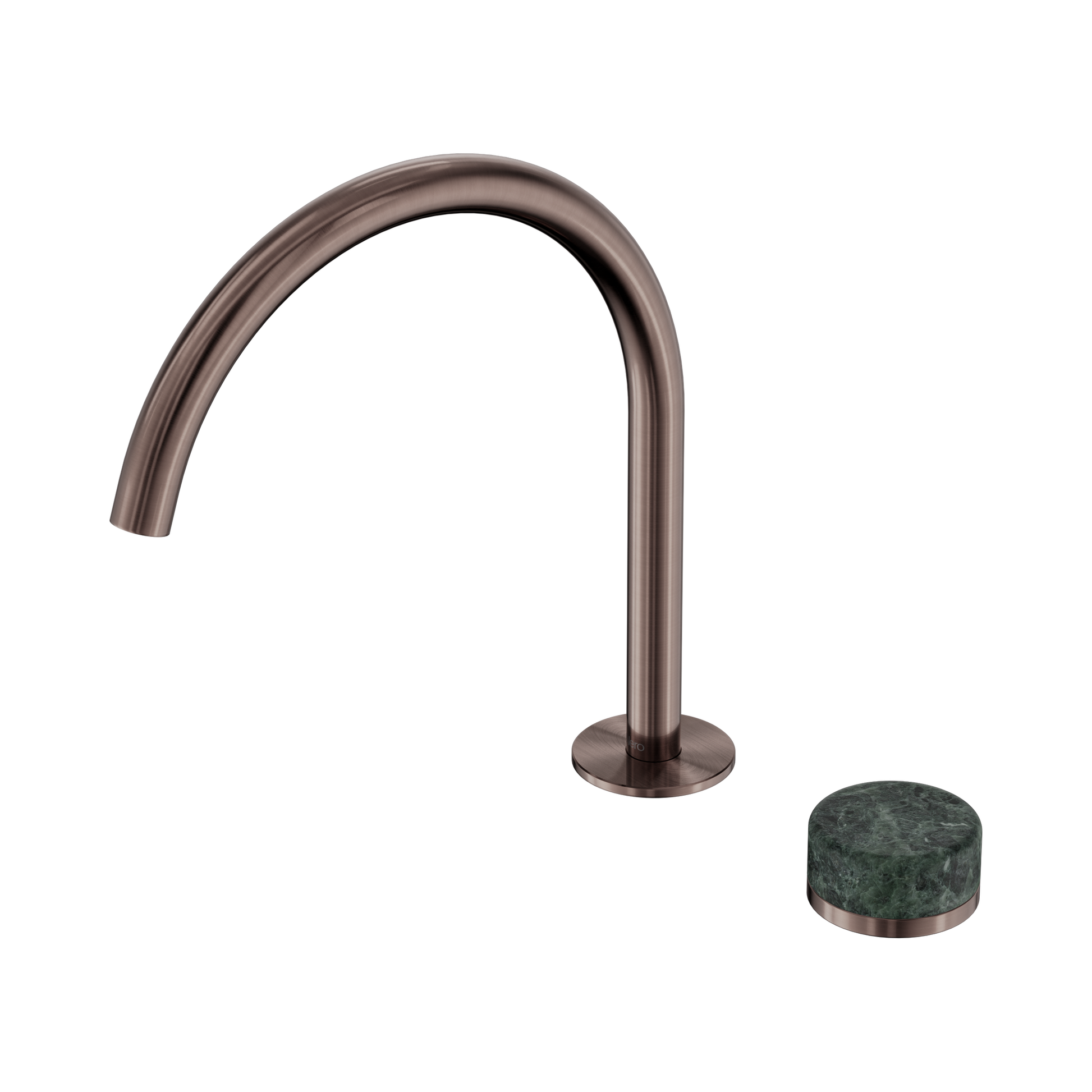 Nero Serenity Progressive Bath/Kitchen Mixer Arc Spout With Verde Alpi Handle, Brushed Bronze