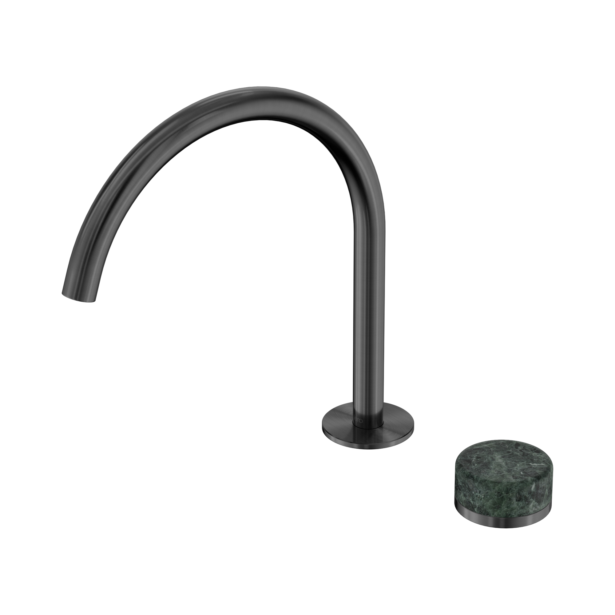 Nero Serenity Progressive Bath/Kitchen Mixer Arc Spout With Verde Alpi Handle, Gun Metal