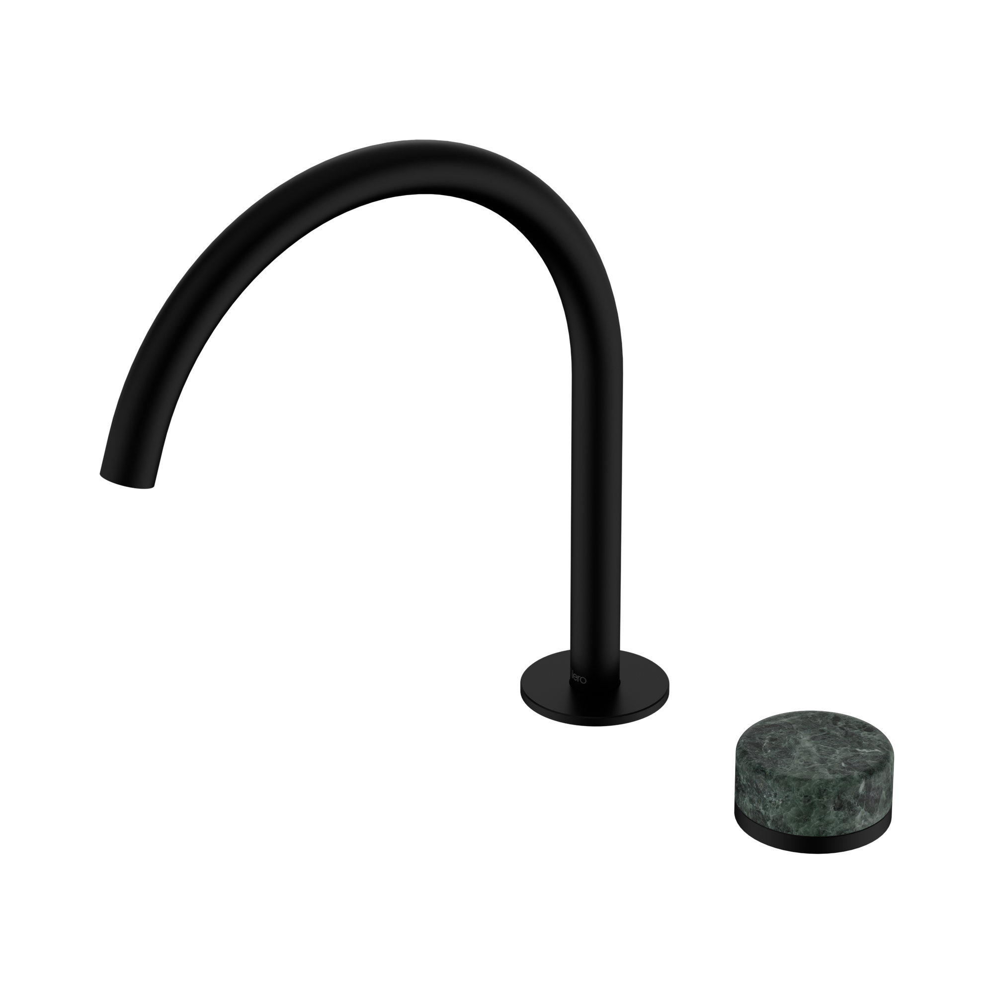 Nero Serenity Progressive Bath/Kitchen Mixer Arc Spout With Verde Alpi Handle, Matte Black