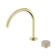 Nero Serenity Progressive Bath/Kitchen Mixer Arc Spout With Rome Travertine Handle, Brushed Gold