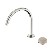 Nero Serenity Progressive Bath/Kitchen Mixer Arc Spout With Rome Travertine Handle, Brushed Nickel