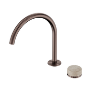 Nero Serenity Progressive Bath/Kitchen Mixer Arc Spout With Rome Travertine Handle, Brushed Bronze