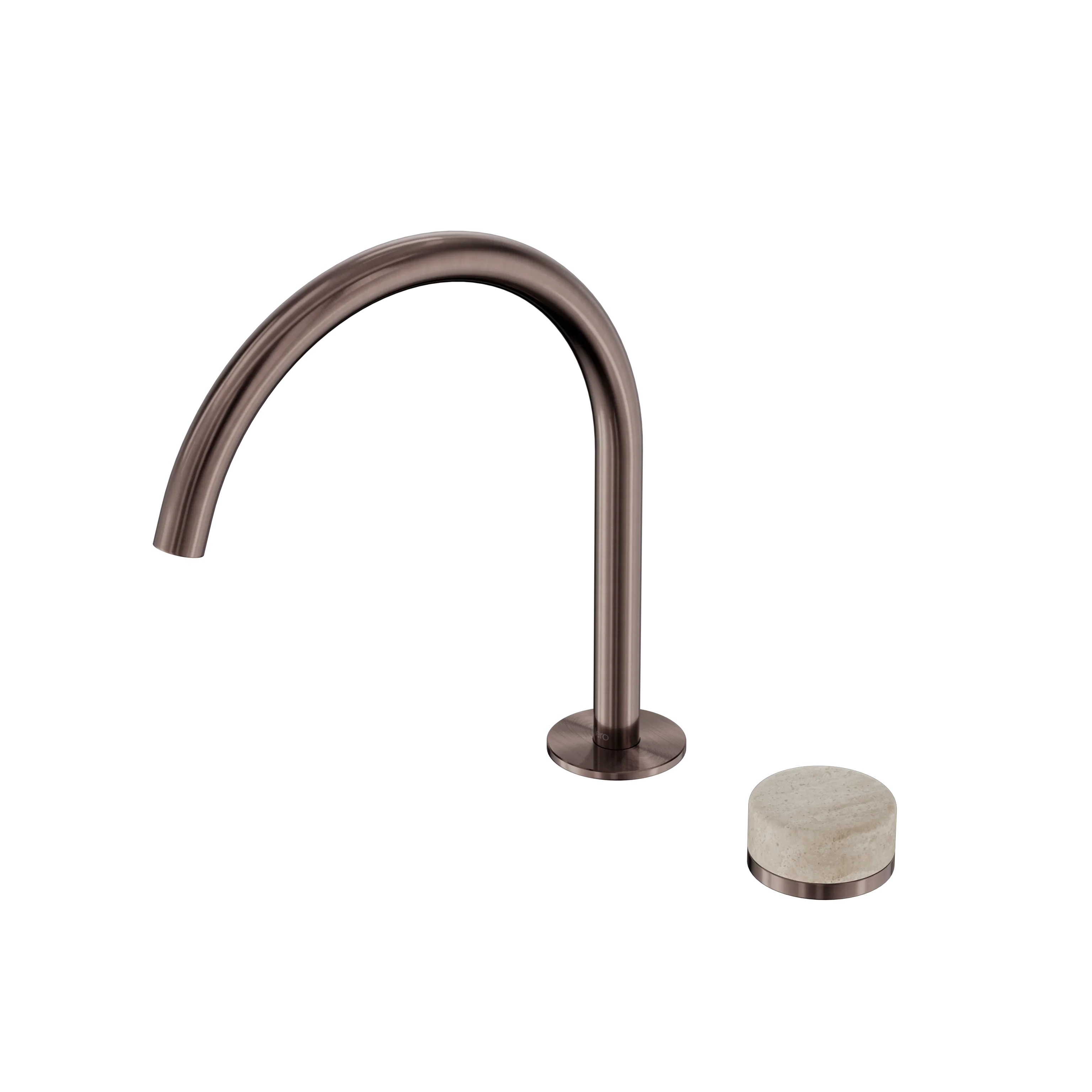 Nero Serenity Progressive Bath/Kitchen Mixer Arc Spout With Rome Travertine Handle