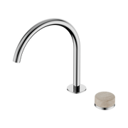 Nero Serenity Progressive Bath/Kitchen Mixer Arc Spout With Rome Travertine Handle, Chrome