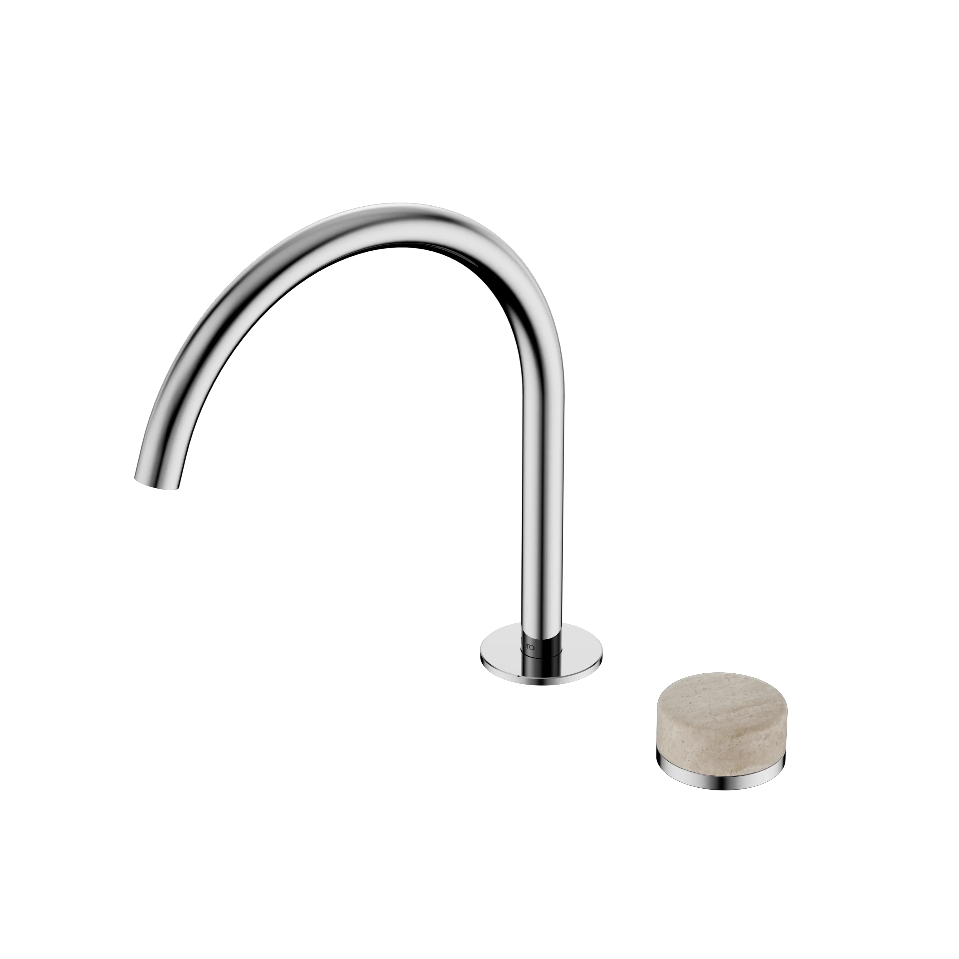 Nero Serenity Progressive Bath/Kitchen Mixer Arc Spout With Rome Travertine Handle