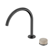 Nero Serenity Progressive Bath/Kitchen Mixer Arc Spout With Rome Travertine Handle, Gun Metal