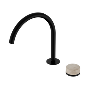 Nero Serenity Progressive Bath/Kitchen Mixer Arc Spout With Rome Travertine Handle, Matte Black