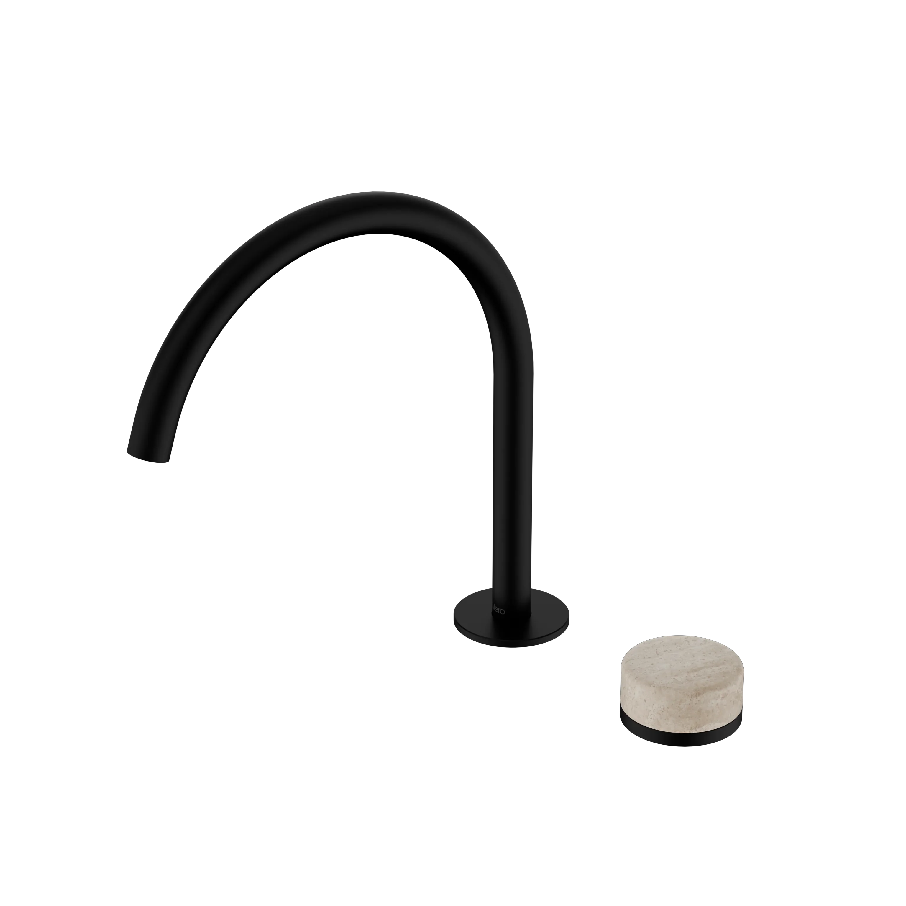 Nero Serenity Progressive Bath/Kitchen Mixer Arc Spout With Rome Travertine Handle