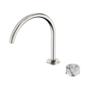 Nero Serenity Progressive Bath/Kitchen Mixer Arc Spout With Arabescato Corchia Handle, Brushed Nickel