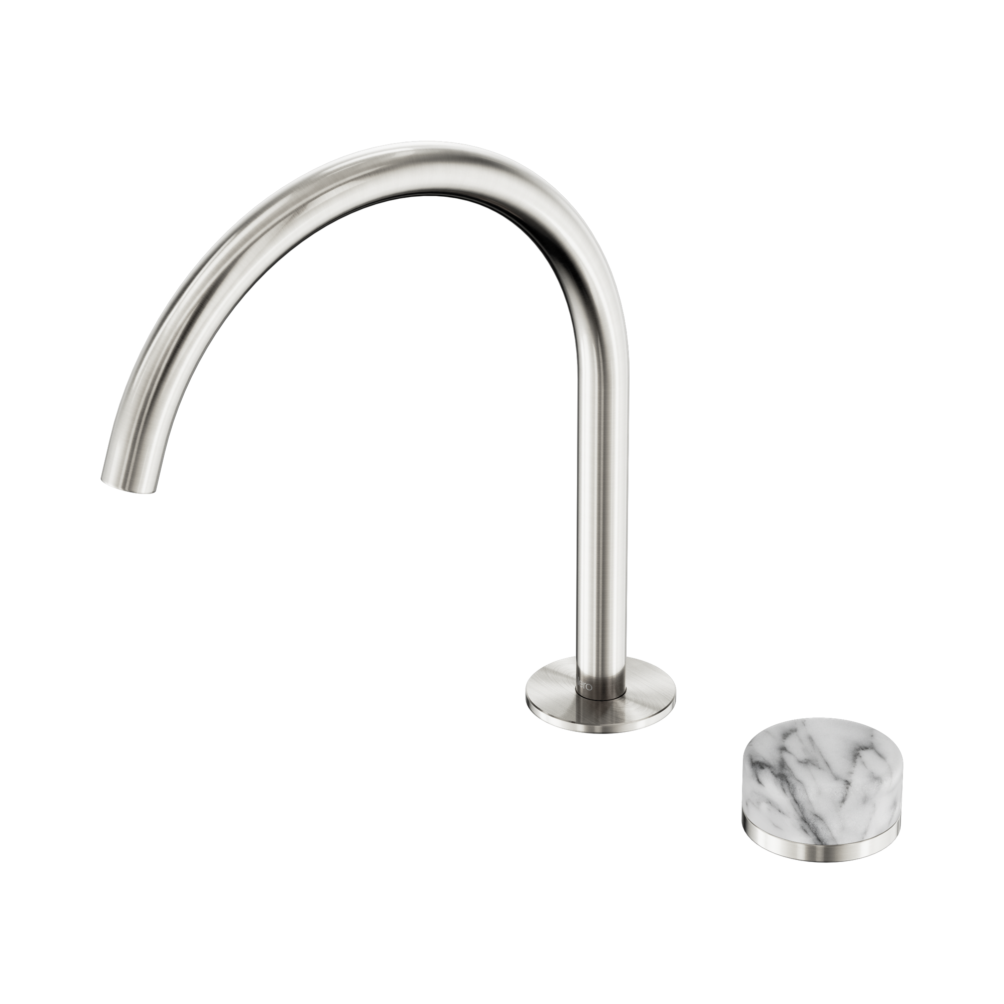 Nero Serenity Progressive Bath/Kitchen Mixer Arc Spout With Arabescato Corchia Handle, Brushed Nickel