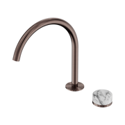 Nero Serenity Progressive Bath/Kitchen Mixer Arc Spout With Arabescato Corchia Handle, Brushed Bronze