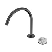 Nero Serenity Progressive Bath/Kitchen Mixer Arc Spout With Arabescato Corchia Handle, Gun Metal