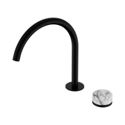 Nero Serenity Progressive Bath/Kitchen Mixer Arc Spout With Arabescato Corchia Handle, Matte Black