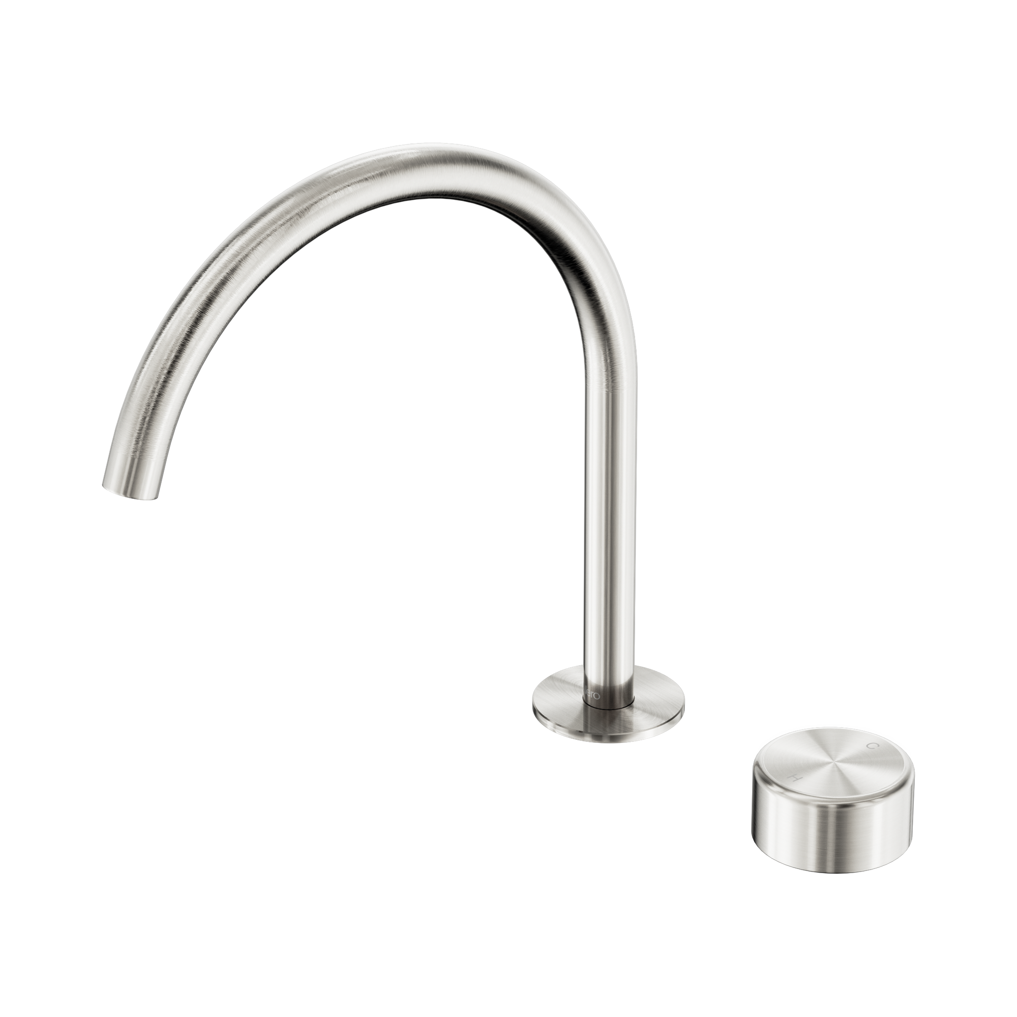 Nero Serenity Progressive Bath/Kitchen Mixer Arc Spout With Metal Handle, Brushed Nickel