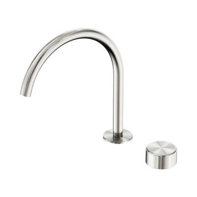 Nero Serenity Progressive Bath/Kitchen Mixer Arc Spout With Metal Handle, Brushed Nickel