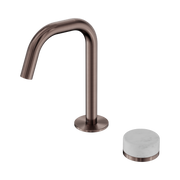 Nero Serenity Progressive Basin Mixer Edge Spout With Carrara Handle, Brushed Bronze