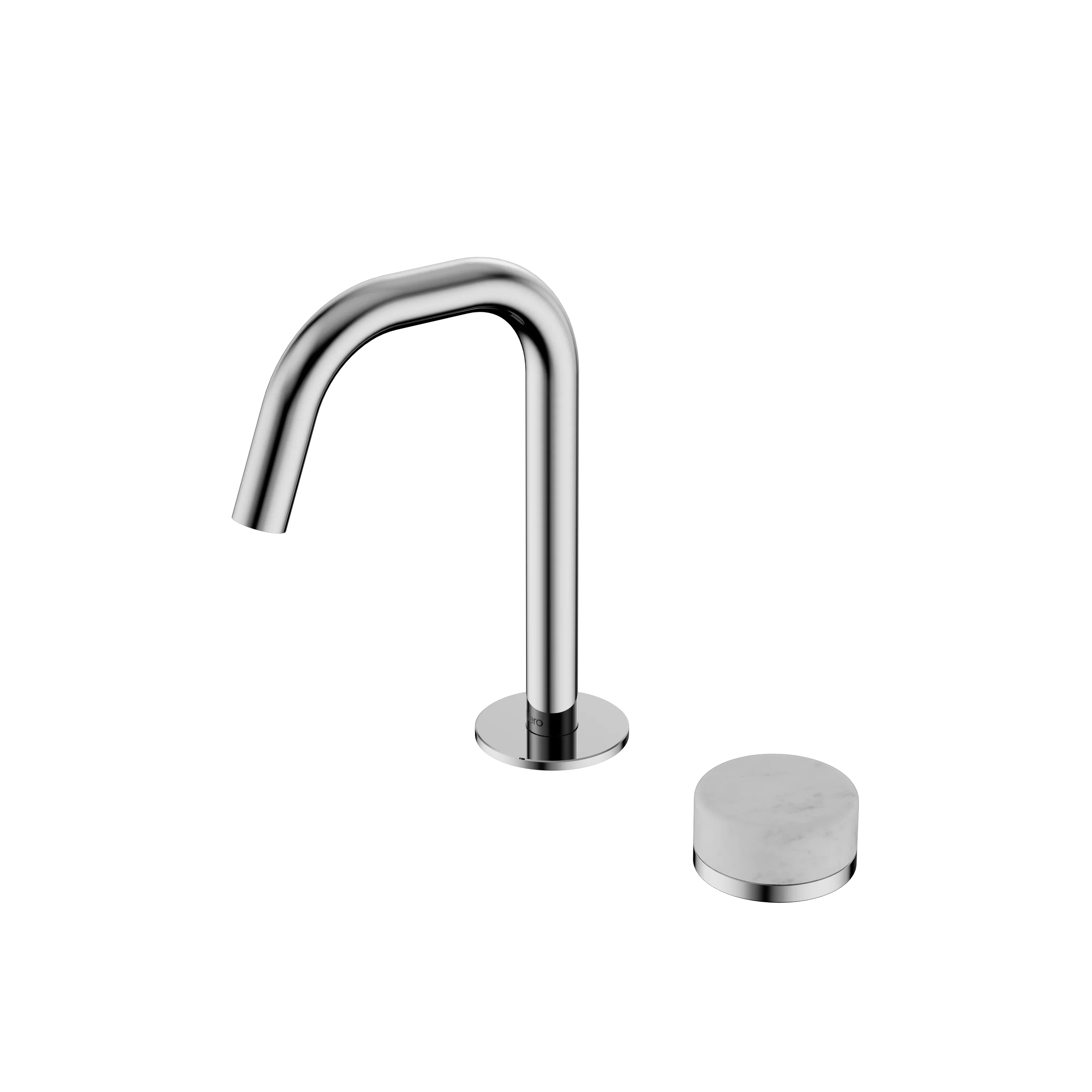 Nero Serenity Progressive Basin Mixer Edge Spout With Carrara Handle
