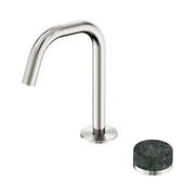 Nero Serenity Progressive Basin Mixer Edge Spout With Verde Alpi Handle, Brushed Nickel