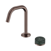 Nero Serenity Progressive Basin Mixer Edge Spout With Verde Alpi Handle, Brushed Bronze