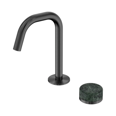 Nero Serenity Progressive Basin Mixer Edge Spout With Verde Alpi Handle, Gun Metal