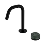Nero Serenity Progressive Basin Mixer Edge Spout With Verde Alpi Handle, Matte Black