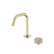 Nero Serenity Progressive Basin Mixer Edge Spout With Rome Travertine Handle