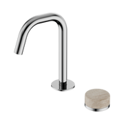 Nero Serenity Progressive Basin Mixer Edge Spout With Rome Travertine Handle, Chrome
