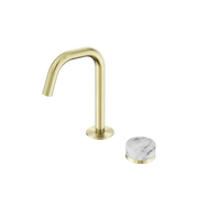 Nero Serenity Progressive Basin Mixer Edge Spout With Arabescato Corchia Handle