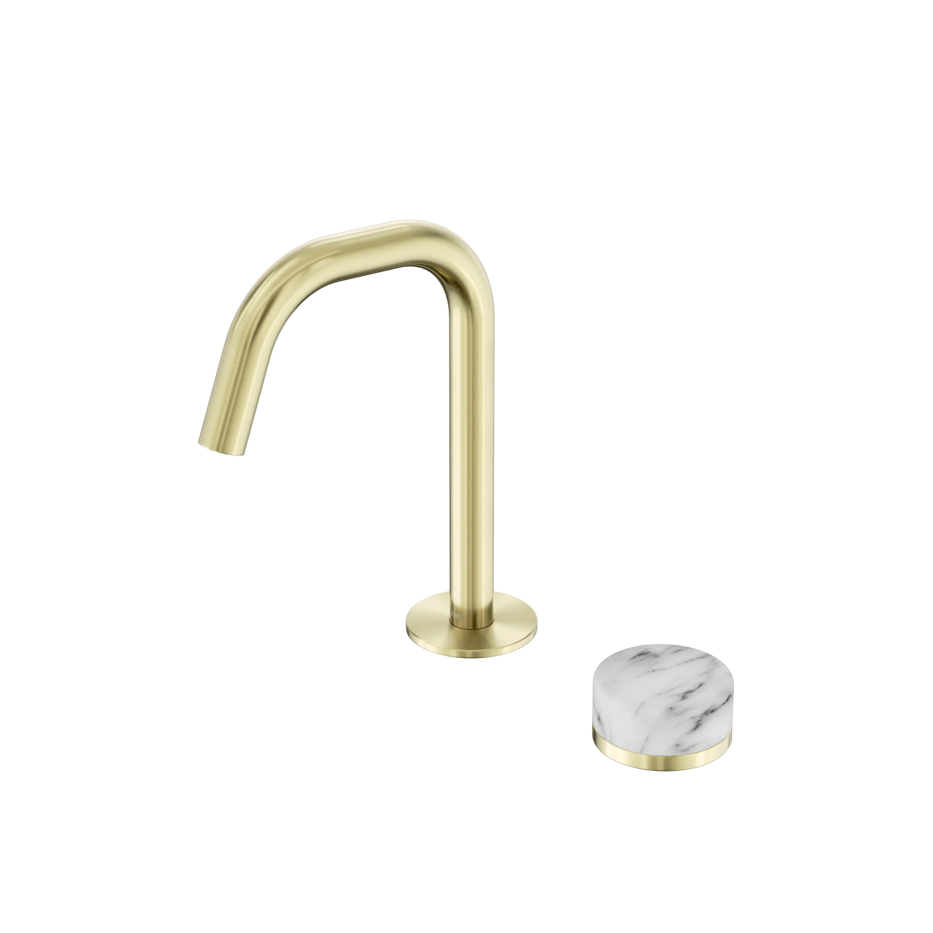 Nero Serenity Progressive Basin Mixer Edge Spout With Arabescato Corchia Handle