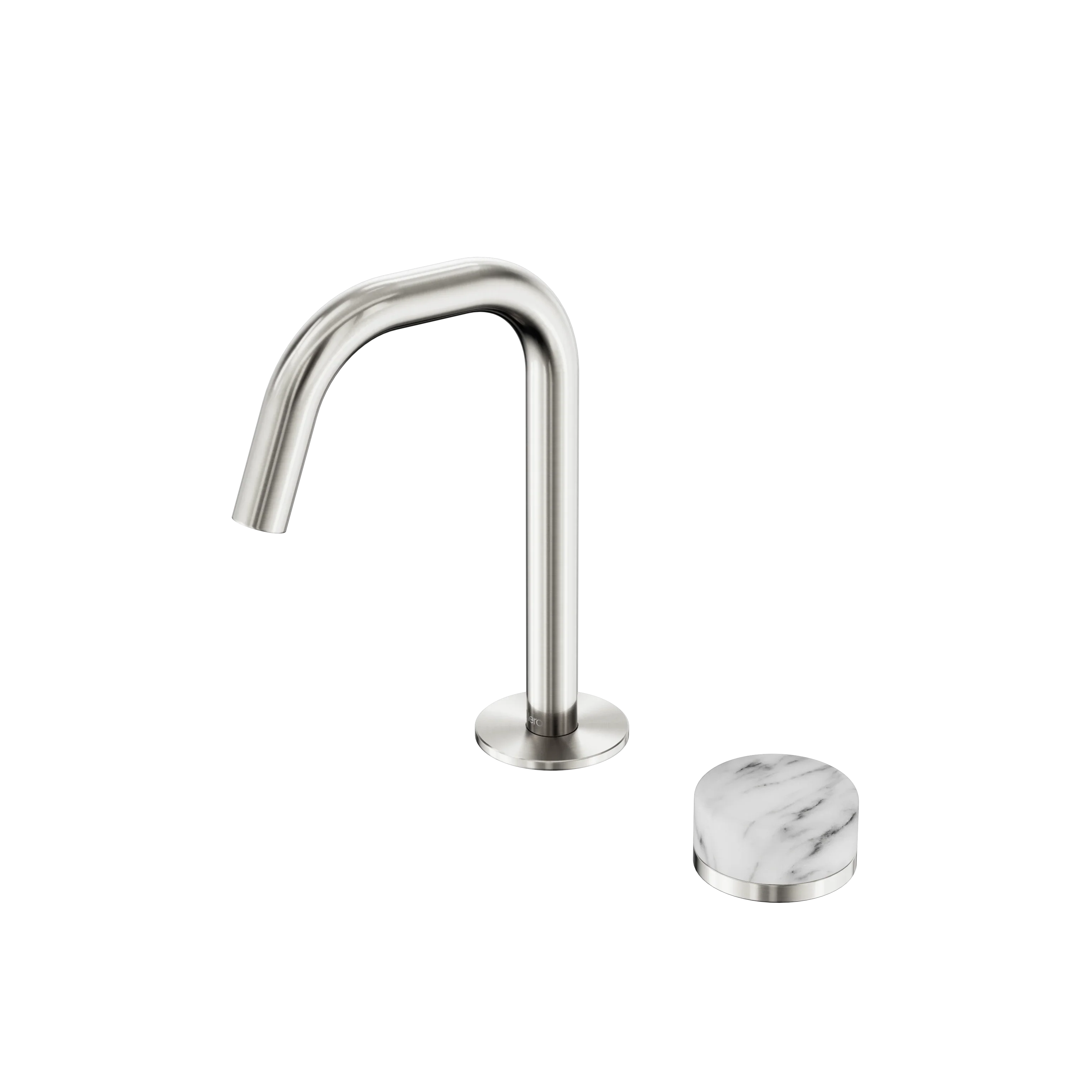 Nero Serenity Progressive Basin Mixer Edge Spout With Arabescato Corchia Handle