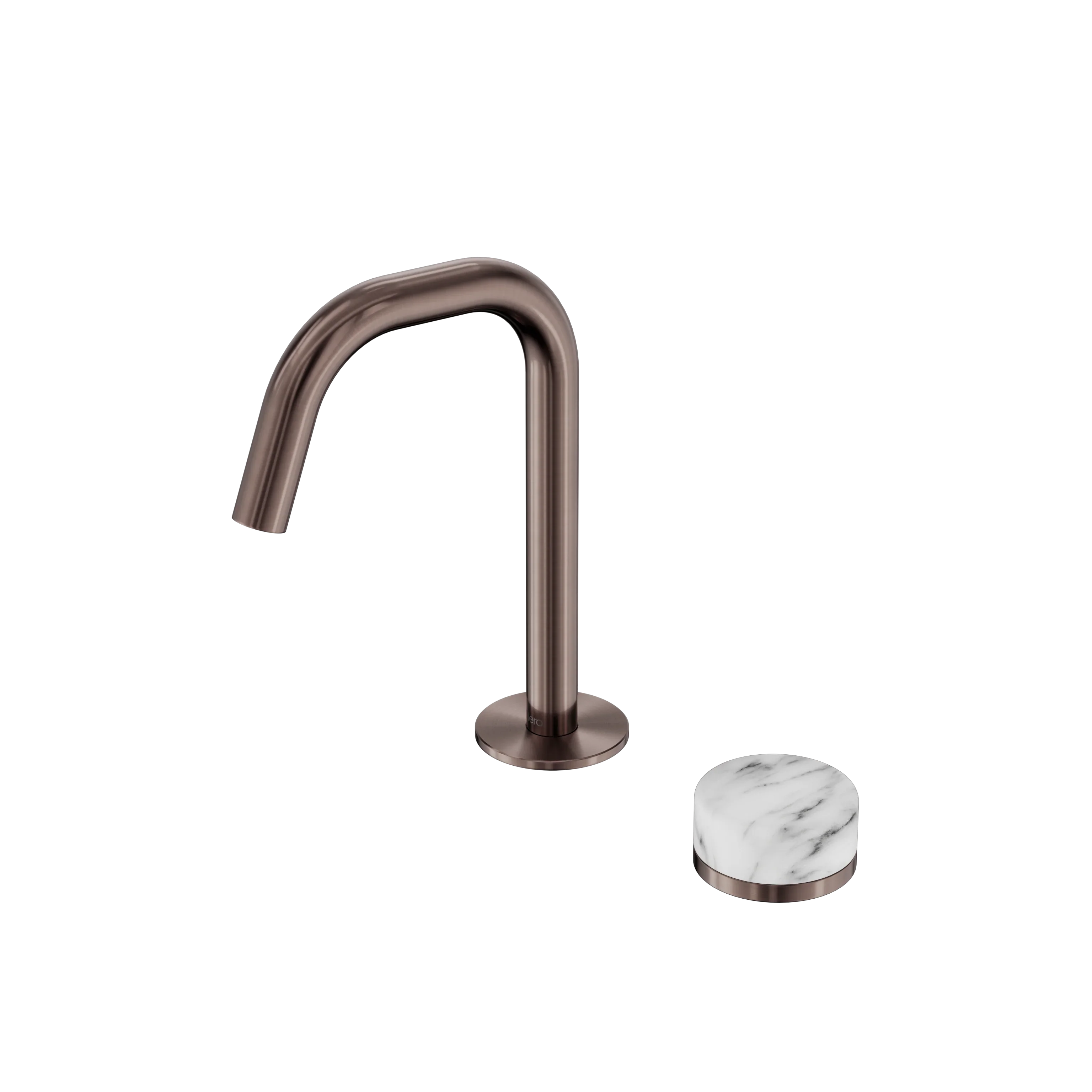 Nero Serenity Progressive Basin Mixer Edge Spout With Arabescato Corchia Handle